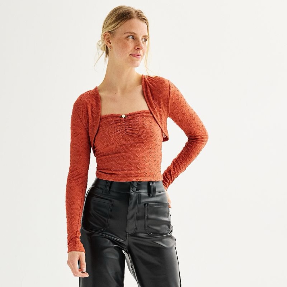 Sugar Moon Rust 2 Piece Top Set, Size L —NWT - Picture 2 of 12